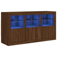 Thumbnail for Sideboard mit LED-Leuchten Braun Eichen-Optik 123x37x67 cm