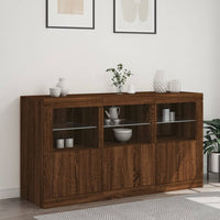 Thumbnail for Sideboard mit LED-Leuchten Braun Eichen-Optik 123x37x67 cm