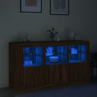 Thumbnail for Sideboard mit LED-Leuchten Braun Eichen-Optik 123x37x67 cm