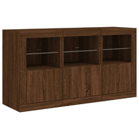 Thumbnail for Sideboard mit LED-Leuchten Braun Eichen-Optik 123x37x67 cm