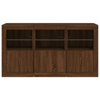 Thumbnail for Sideboard mit LED-Leuchten Braun Eichen-Optik 123x37x67 cm