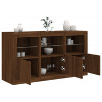 Thumbnail for Sideboard mit LED-Leuchten Braun Eichen-Optik 123x37x67 cm
