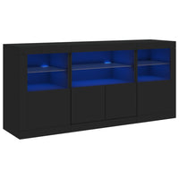 Thumbnail for Sideboard mit LED-Leuchten Schwarz 142,5x37x67 cm