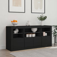 Thumbnail for Sideboard mit LED-Leuchten Schwarz 142,5x37x67 cm