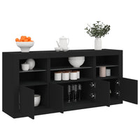 Thumbnail for Sideboard mit LED-Leuchten Schwarz 142,5x37x67 cm