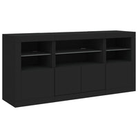 Thumbnail for Sideboard mit LED-Leuchten Schwarz 142,5x37x67 cm
