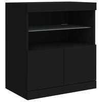 Thumbnail for Sideboard mit LED-Leuchten Schwarz 142,5x37x67 cm