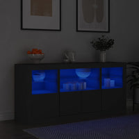 Thumbnail for Sideboard mit LED-Leuchten Schwarz 142,5x37x67 cm