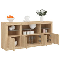 Thumbnail for Sideboard mit LED-Leuchten Sonoma-Eiche 142,5x37x67 cm