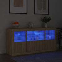 Thumbnail for Sideboard mit LED-Leuchten Sonoma-Eiche 142,5x37x67 cm