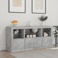 Thumbnail for Sideboard mit LED-Leuchten Betongrau 142,5x37x67 cm