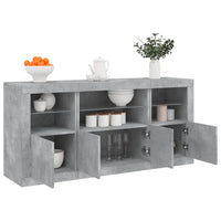 Thumbnail for Sideboard mit LED-Leuchten Betongrau 142,5x37x67 cm