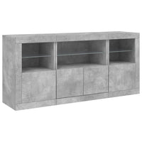 Thumbnail for Sideboard mit LED-Leuchten Betongrau 142,5x37x67 cm