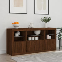 Thumbnail for Sideboard mit LED-Leuchten Braun Eichen-Optik 142,5x37x67 cm