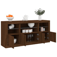 Thumbnail for Sideboard mit LED-Leuchten Braun Eichen-Optik 142,5x37x67 cm