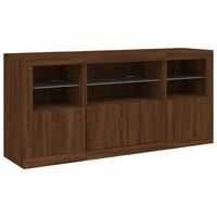 Thumbnail for Sideboard mit LED-Leuchten Braun Eichen-Optik 142,5x37x67 cm