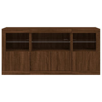 Thumbnail for Sideboard mit LED-Leuchten Braun Eichen-Optik 142,5x37x67 cm