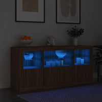 Thumbnail for Sideboard mit LED-Leuchten Braun Eichen-Optik 142,5x37x67 cm