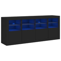Thumbnail for Sideboard mit LED-Leuchten Schwarz 163x37x67 cm
