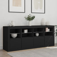 Thumbnail for Sideboard mit LED-Leuchten Schwarz 163x37x67 cm