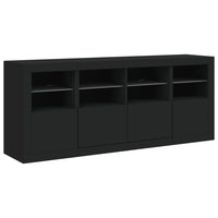 Thumbnail for Sideboard mit LED-Leuchten Schwarz 163x37x67 cm