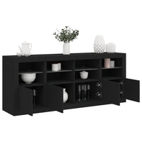 Thumbnail for Sideboard mit LED-Leuchten Schwarz 163x37x67 cm