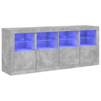 Thumbnail for Sideboard mit LED-Leuchten Betongrau 163x37x67 cm