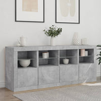 Thumbnail for Sideboard mit LED-Leuchten Betongrau 163x37x67 cm
