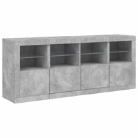 Thumbnail for Sideboard mit LED-Leuchten Betongrau 163x37x67 cm
