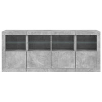 Thumbnail for Sideboard mit LED-Leuchten Betongrau 163x37x67 cm