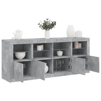 Thumbnail for Sideboard mit LED-Leuchten Betongrau 163x37x67 cm