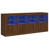 Thumbnail for Sideboard mit LED-Leuchten Braun Eichen-Optik 163x37x67 cm