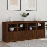 Thumbnail for Sideboard mit LED-Leuchten Braun Eichen-Optik 163x37x67 cm