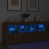 Thumbnail for Sideboard mit LED-Leuchten Braun Eichen-Optik 163x37x67 cm