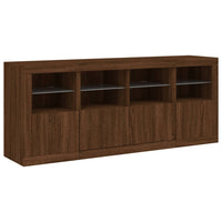 Thumbnail for Sideboard mit LED-Leuchten Braun Eichen-Optik 163x37x67 cm