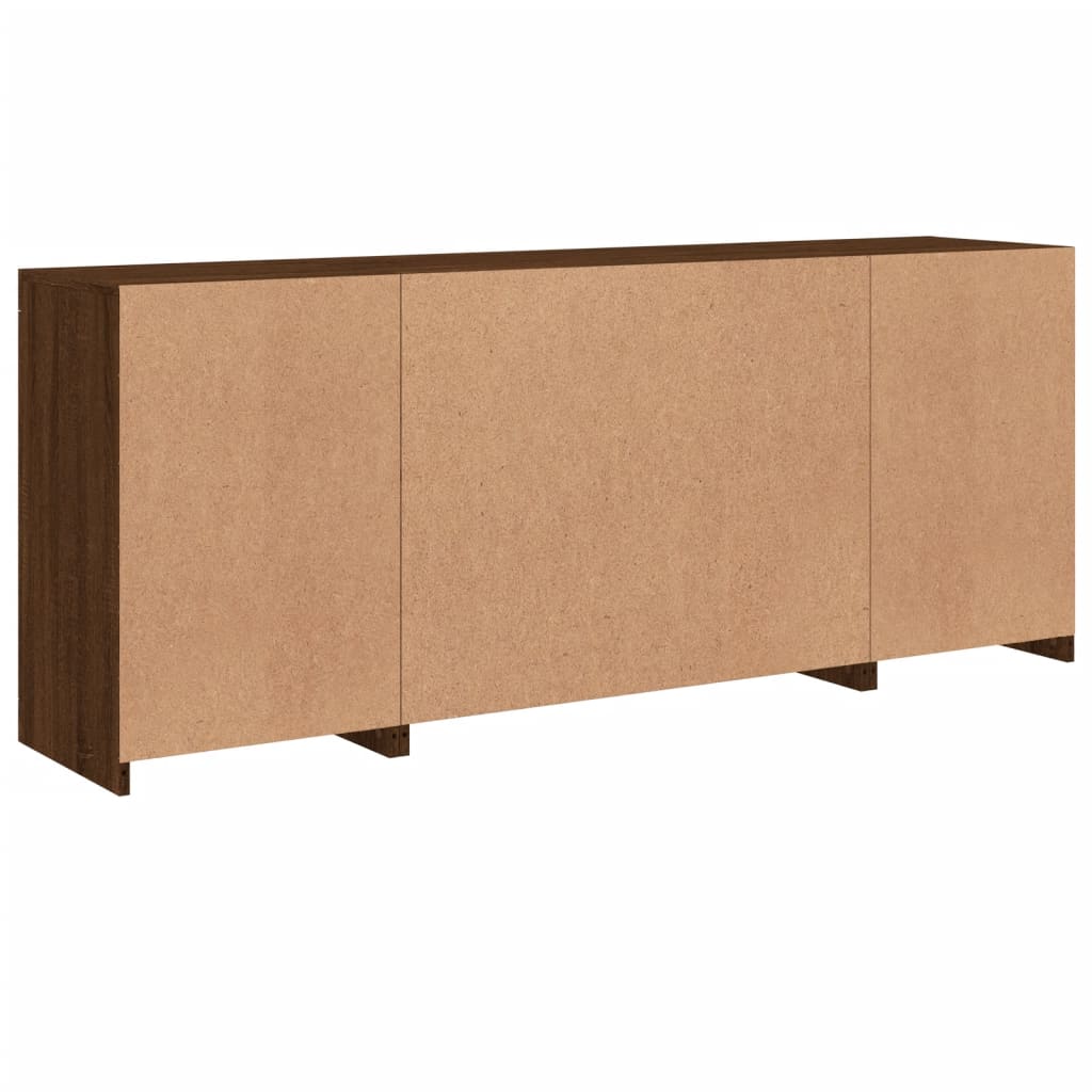 Sideboard mit LED-Leuchten Braun Eichen-Optik 163x37x67 cm