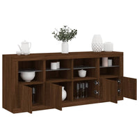 Thumbnail for Sideboard mit LED-Leuchten Braun Eichen-Optik 163x37x67 cm