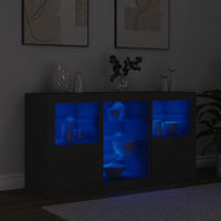 Thumbnail for Sideboard mit LED-Leuchten Schwarz 123x37x67 cm