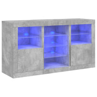 Thumbnail for Sideboard mit LED-Leuchten Betongrau 123x37x67 cm