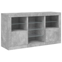 Thumbnail for Sideboard mit LED-Leuchten Betongrau 123x37x67 cm