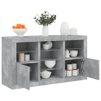 Thumbnail for Sideboard mit LED-Leuchten Betongrau 123x37x67 cm