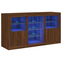Thumbnail for Sideboard mit LED-Leuchten Braun Eichen-Optik 123x37x67 cm