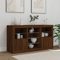 Thumbnail for Sideboard mit LED-Leuchten Braun Eichen-Optik 123x37x67 cm