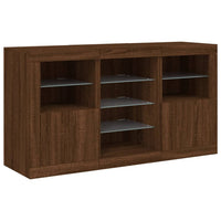 Thumbnail for Sideboard mit LED-Leuchten Braun Eichen-Optik 123x37x67 cm
