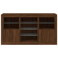 Thumbnail for Sideboard mit LED-Leuchten Braun Eichen-Optik 123x37x67 cm