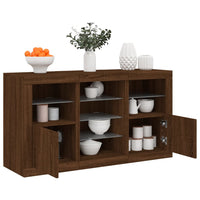 Thumbnail for Sideboard mit LED-Leuchten Braun Eichen-Optik 123x37x67 cm