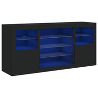 Thumbnail for Sideboard mit LED-Leuchten Schwarz 142,5x37x67 cm