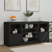Thumbnail for Sideboard mit LED-Leuchten Schwarz 142,5x37x67 cm