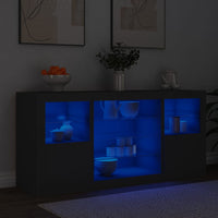 Thumbnail for Sideboard mit LED-Leuchten Schwarz 142,5x37x67 cm