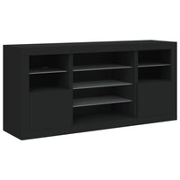 Thumbnail for Sideboard mit LED-Leuchten Schwarz 142,5x37x67 cm